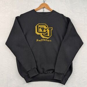VTG Simply For Sports Colorado Buffaloes Sweatshirt Men XL Black CU Logo USA 90s
